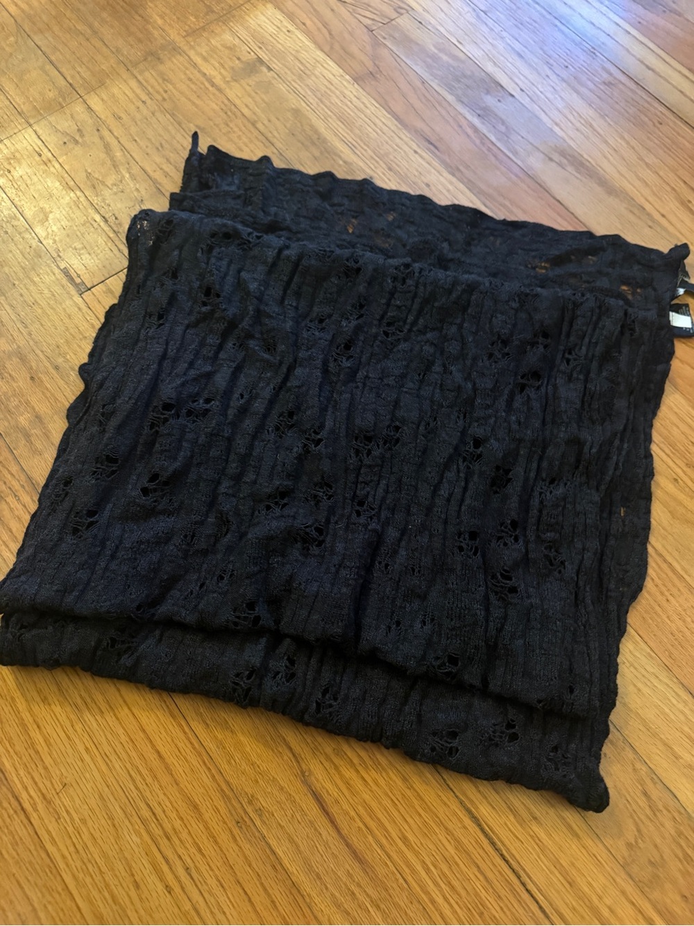 Eileen Fisher Charcoal Open Knit Scarf
